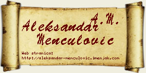 Aleksandar Menčulović vizit kartica
